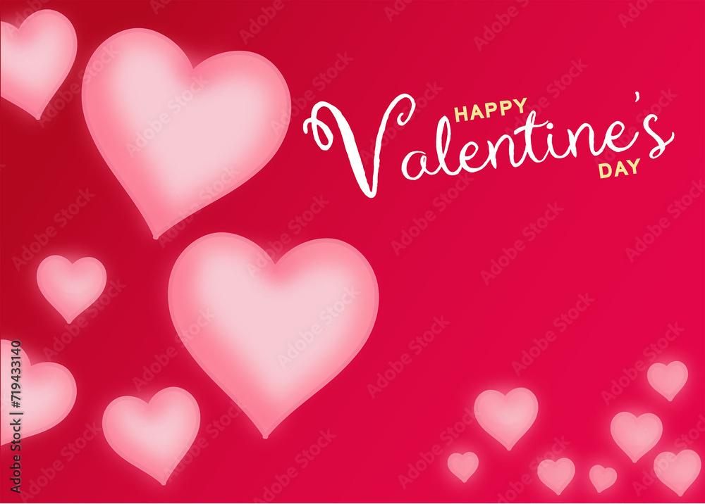 Valentine's Day Card with Pink Hearts