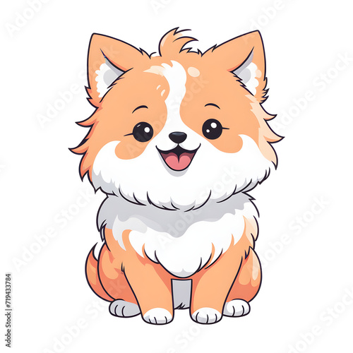 A Peach Fuzz Color Dog Illustration with Transparent Background