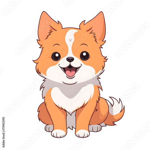 A Peach Fuzz Color Dog Illustration with Transparent Background