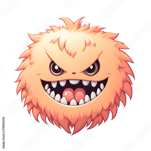 A Peach Fuzz Color Monster Illustration with Transparent Background