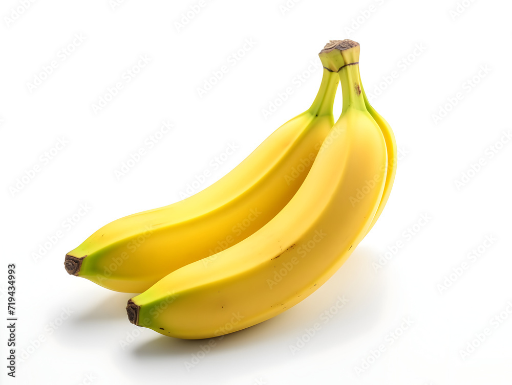 Ripe yellow banana on white background Ripe yellow banana on white background