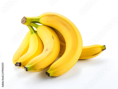 Ripe yellow banana on white background