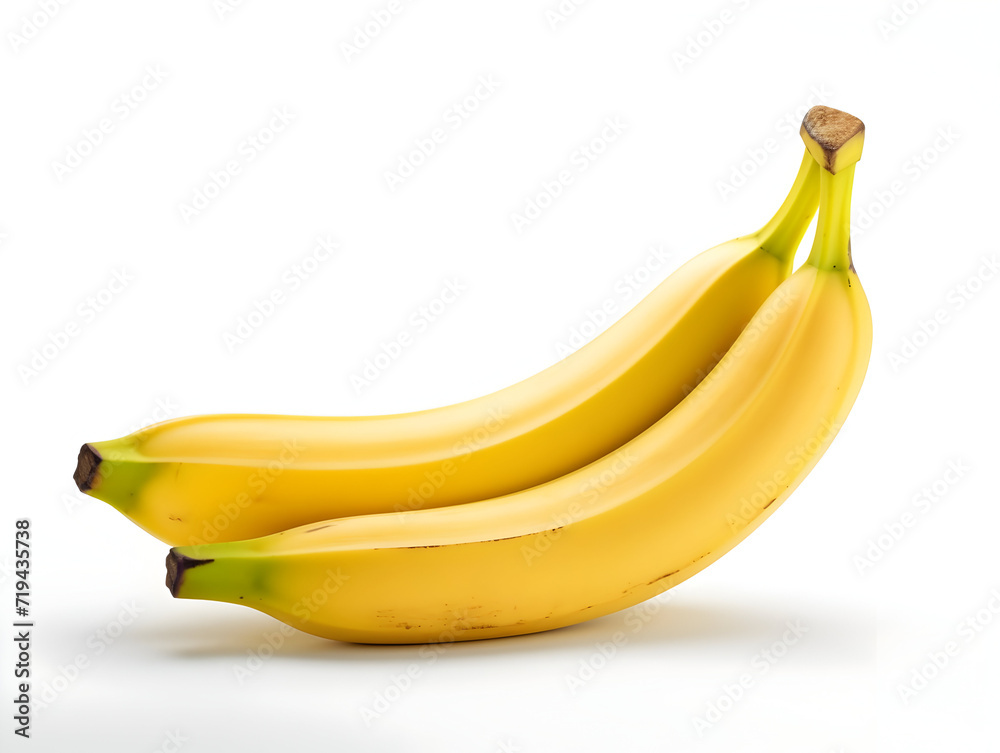 Ripe yellow banana on white background Ripe yellow banana on white background