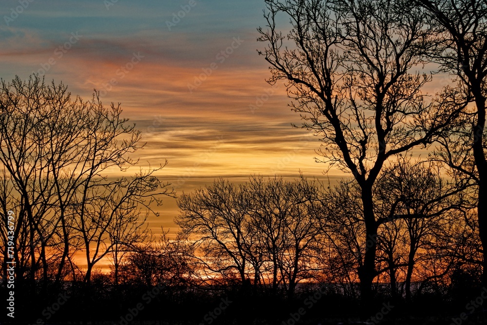 As Dawn Breaks, Sunrise Silhouettes As Dawn Breaks, Sunrise Silhouettes