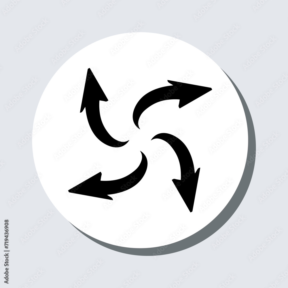 Outward arrow icon vector. Four Arrows sign symbol in trendy flat style. Arrow pointing outward vector icon illustration in circle isolated on gray background Outward arrow icon vector. Four Arrows sign symbol in trendy flat style. Arrow pointing outward vector icon illustration in circle isolated on gray background