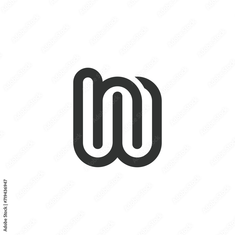 Alphabet letters Initials Monogram logo NW WN Alphabet letters Initials Monogram logo NW WN
