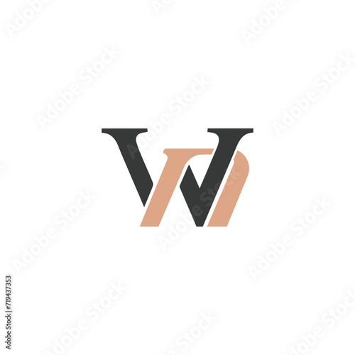 NW, WN, W AND N Abstract initial monogram letter alphabet logo design