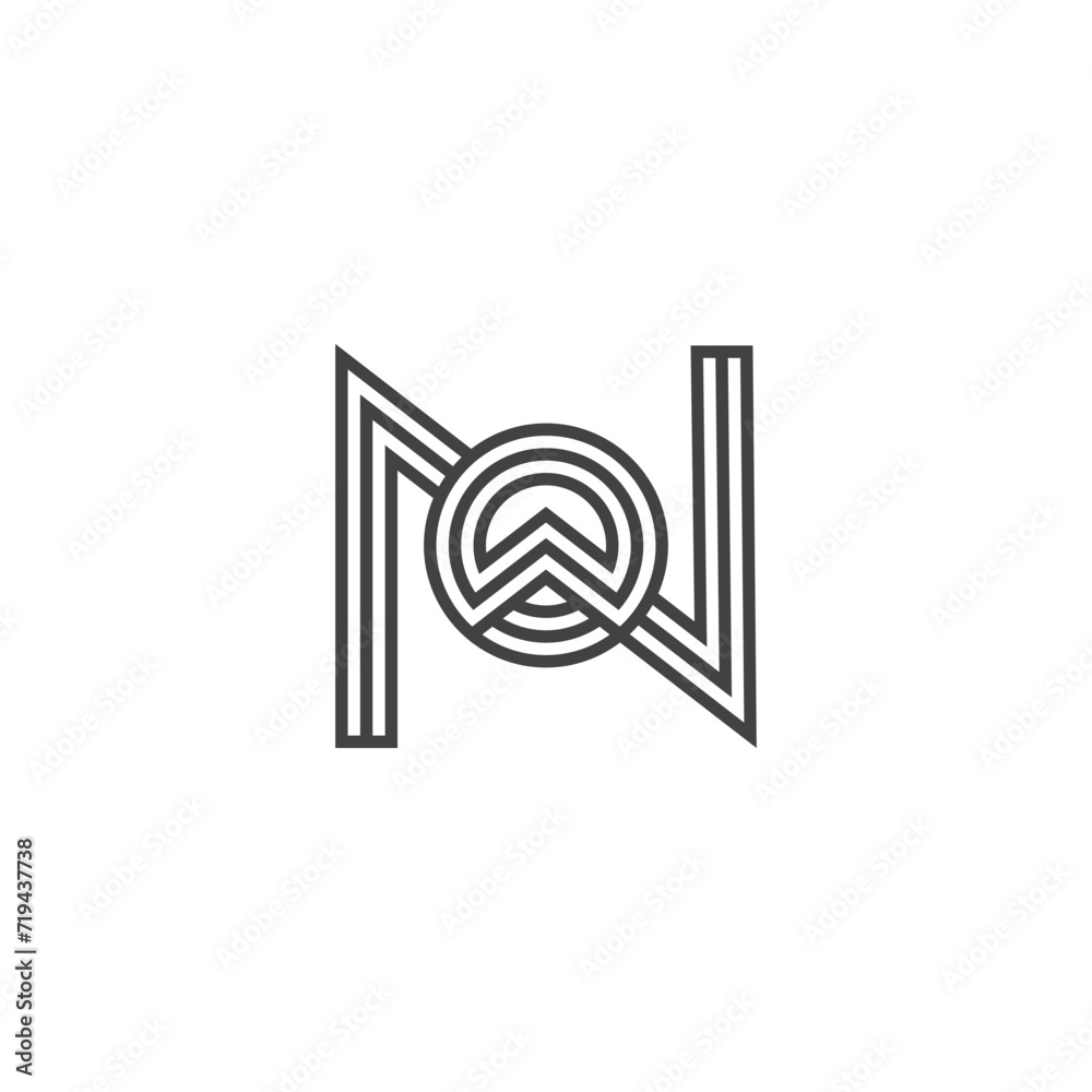 WN or NW logo and icon design