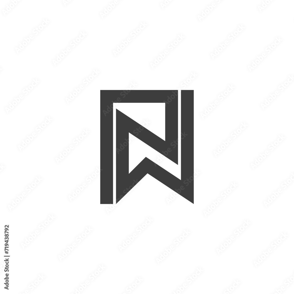 Alphabet letters Initials Monogram logo NW, WN, N and W Alphabet letters Initials Monogram logo NW, WN, N and W