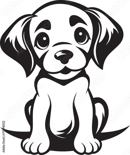 Black Puppy in Vector StyleVector Graphic Black Puppy Love photo