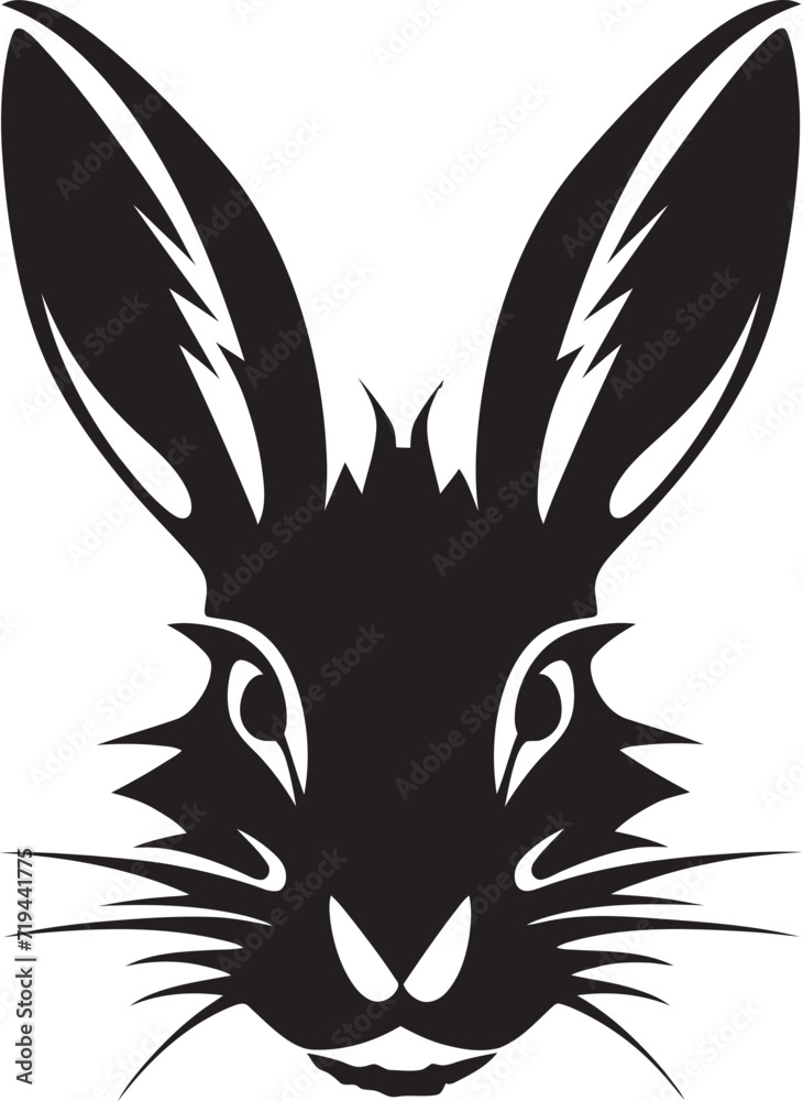 Shadowed Sophistication Black Rabbit DesignWhispered Details Vector Rabbit Artwork