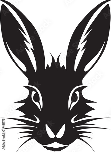 Shadowed Sophistication Black Rabbit DesignWhispered Details Vector Rabbit Artwork