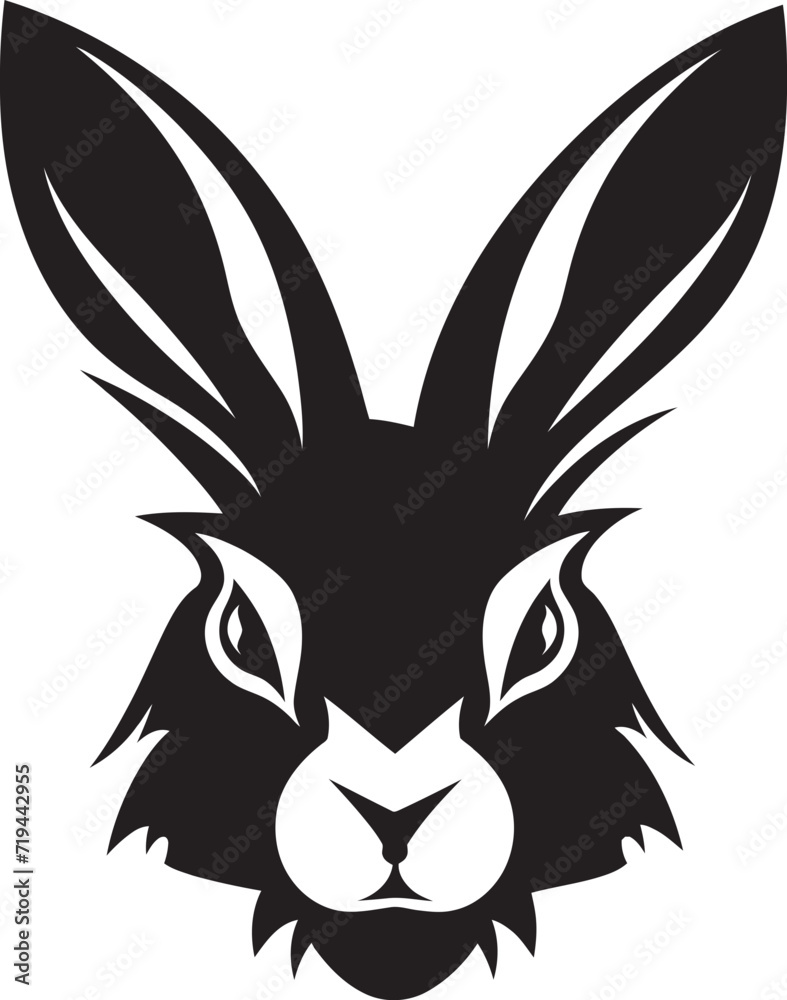Ink Impressions Black Rabbit Vector ArtMystic Monotone Rabbit Vector Illustration