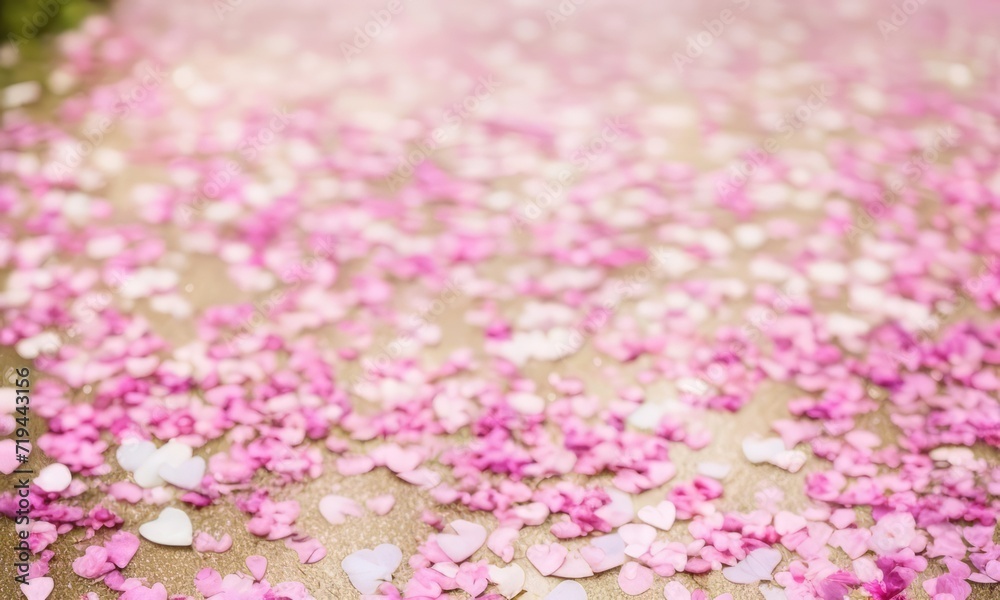 Fototapeta premium Valentine's Day background with hearts on bokeh background