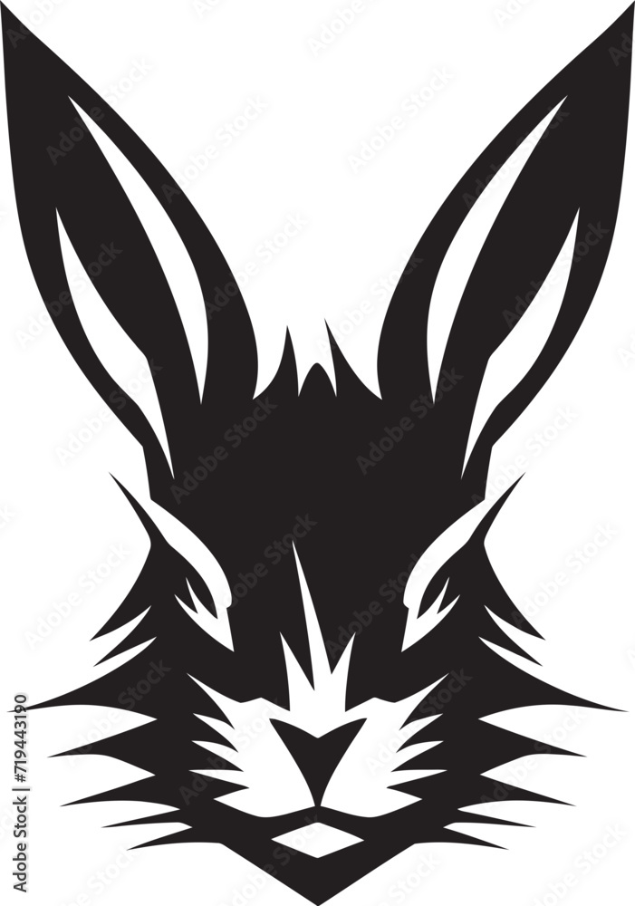 Intricate Inkwork Rabbit Vector ArtNoir Charm Black Rabbit Vector Illustration