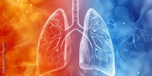 healthy lung contrasted with a lung affected by chronic obstructive pulmonary disease (COPD) photo