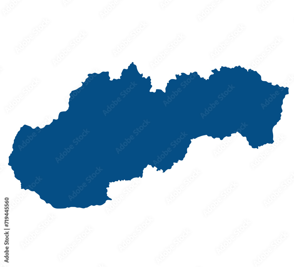 Slovakia map. Map of Slovakia in blue color 
