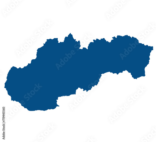 Slovakia map. Map of Slovakia in blue color 