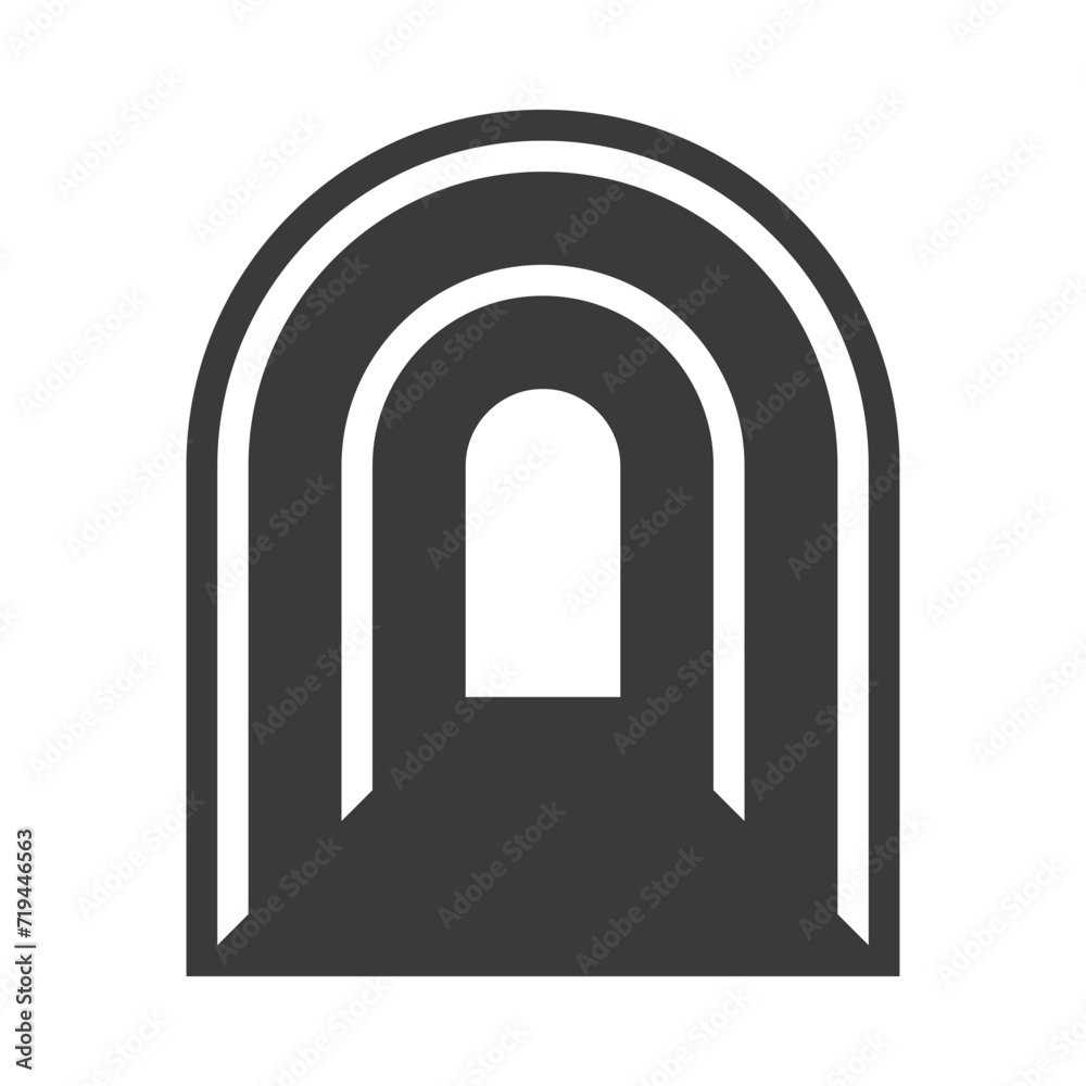 Corridor glyph icon isolated on white background.Vector illustration.	