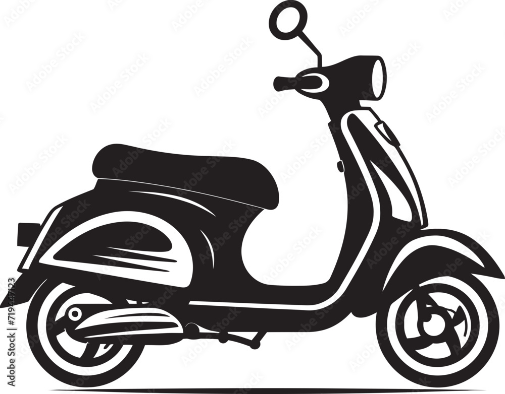 Artistic Rendition Scooter VectorVector Illustration of a City Scooter