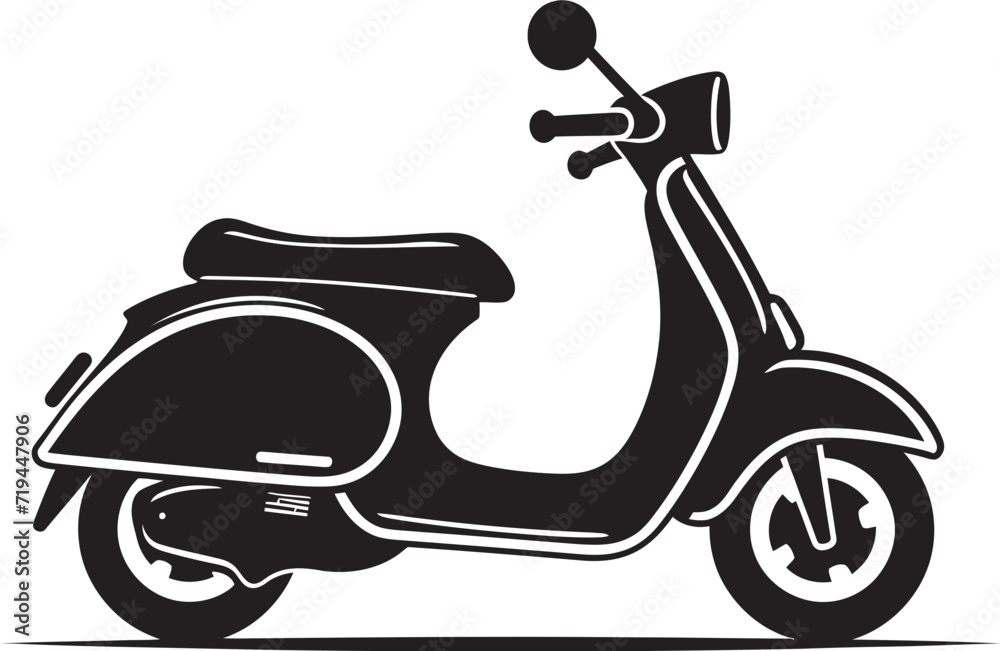 Minimalist Black Scooter VectorVector Artwork Scooter Silhouette