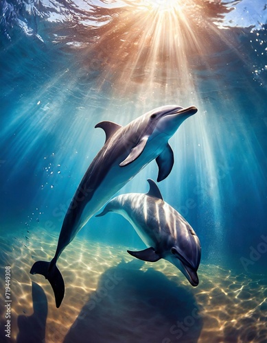 two dolphins in the sea © Dan Marsh