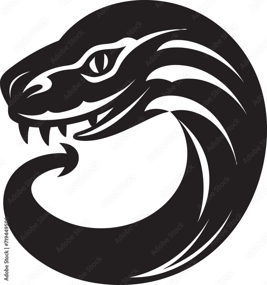 Sinuous Darkness Snake IllustrationShadowed Scales Black Vector Snake