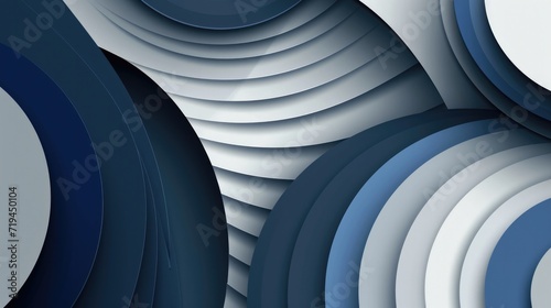 Abstract blue and white color  modern design stripes background with geometric round shape.