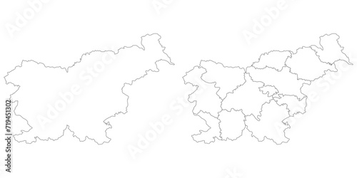 Slovenia map. Map of Slovenia in white set