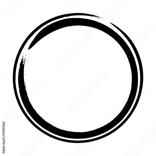 Circle frame border grunge background shape template for decorative doodle element for design illustration