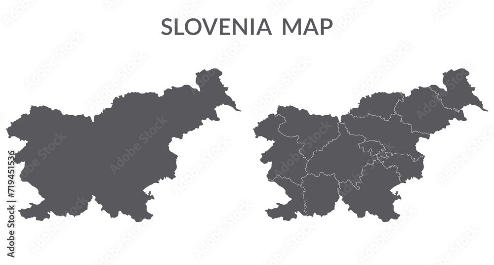 Slovenia map. Map of Slovenia in grey set
