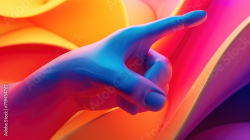 Dynamic 3D Hand Pointing Icon in Striking Detail