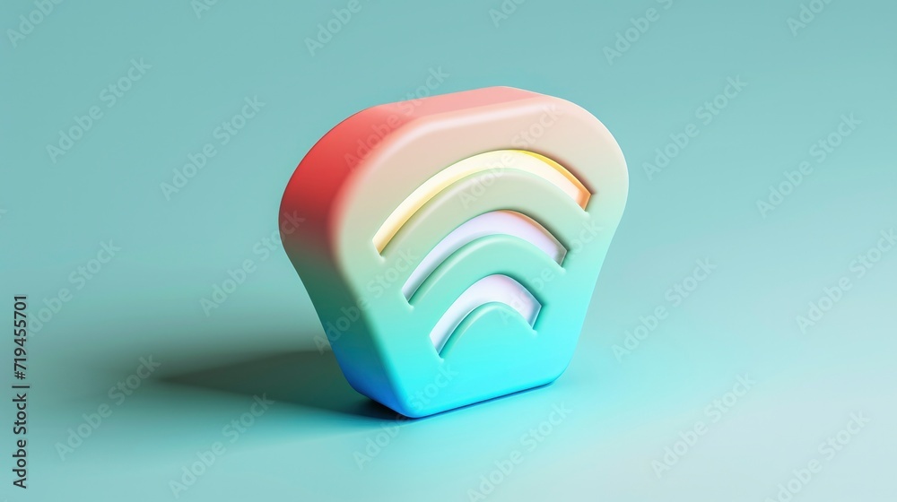 Fototapeta premium A 3D Render Illustration of a WiFi Extender Icon with Modern Design,