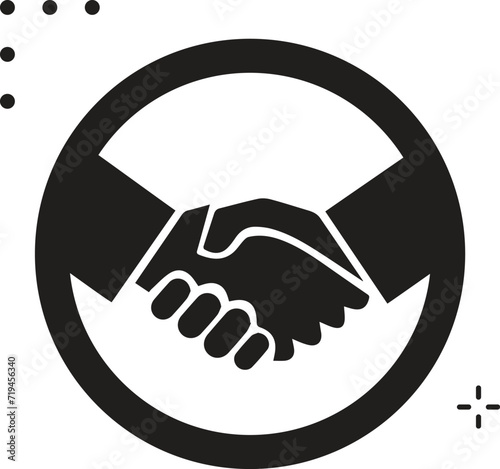 Handshake Friendship Partnership Minimalistic Flat Line Outline Stroke Icon Pictogram Symbol