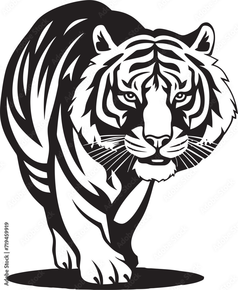 Fluid Abstracted Tiger Illustration Dynamic Lines and Organic CompositionElegantly Refined Surrealist Tiger Design Merged Realism with Dreamlike Elements