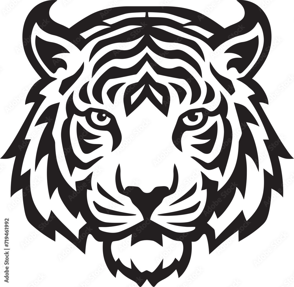 Sharp edged Tiger SketchSwirling Tiger Art