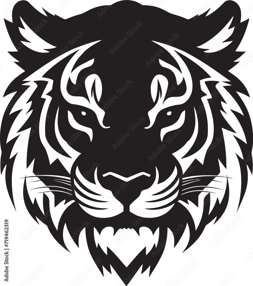 Shaded Tiger SilhouetteGraffiti style Tiger Illustration