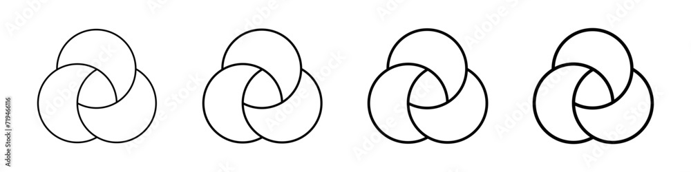 Venn diagram three overlapping circles chart. Business presentation 