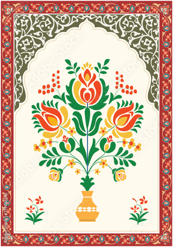 Hungarian Folk Design. Traditional embroidery flower and motif design.
