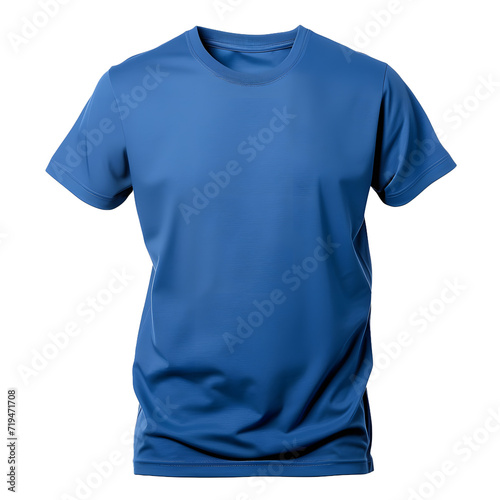 Blue t shirt round neck plain transparent background