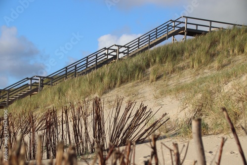 Aufstieg zum Aussichtspunkt in den Dünen bei Westerland, Sylt  photo