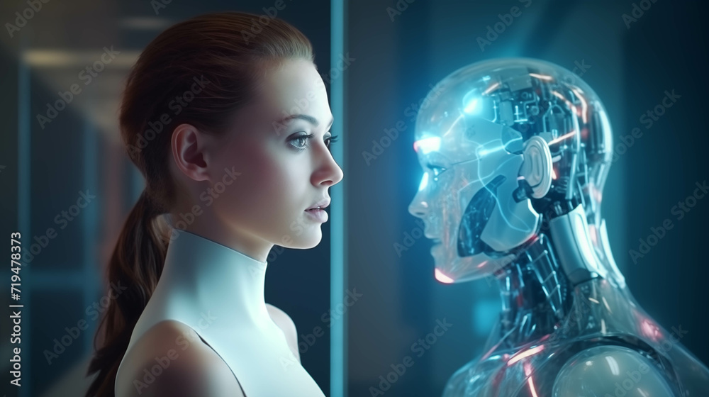 The concept of a humanoid robot technological era. The concept of a humanoid robot technological era.