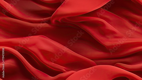 wavy red crepe chiffon elegantly folded, highlighting the intricate texture and creating a seamless pattern. SEAMLESS PATTERN. SEAMLESS WALLPAPER.