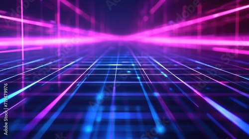 A visually stunning background featuring neon lines and squares. Perfect for adding a futuristic touch to any design or project