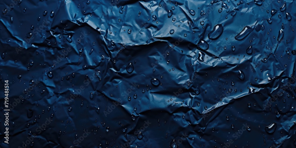 Water droplets captured in close-up on a vibrant blue surface. Versatile image suitable for various uses