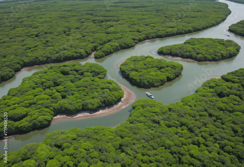 A Bird's Eye View of Senegal's Saloum Delta Mangrove Forest photo
