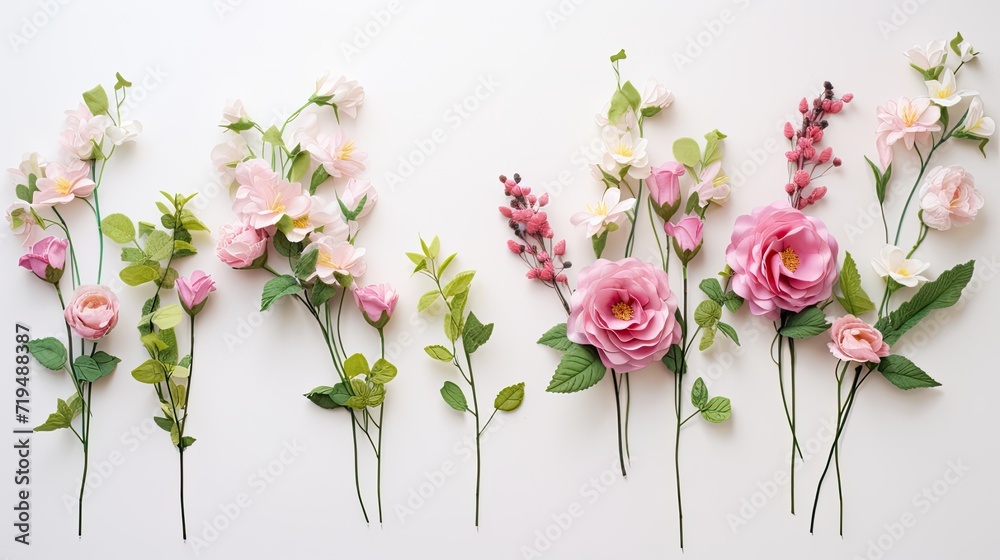 a beautifully crafted bouquet of flowers, strategically leaving ample copy space to serve as an inviting canvas for personalized greetings or well-wishes.