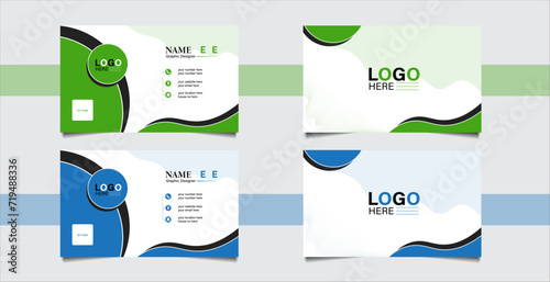 New Professional Modern Visiting Card Design Template With 2 Colors