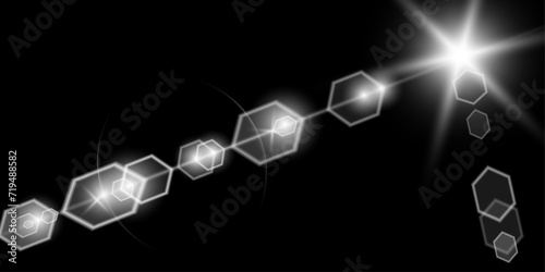 Light star on black transparent backgroung. Light flash png. © Ihor