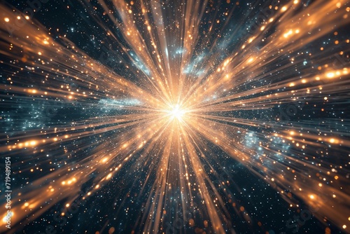 A cosmic portal emitting dazzling geometric rays